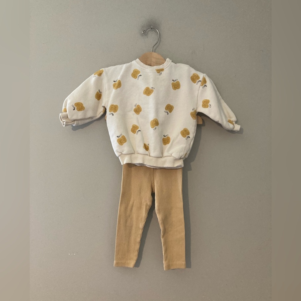 $30 ADD ON zara appleβ sweatshirt with leggings kids top bottoms H&M baby gap